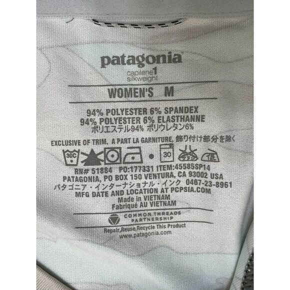 Patagonia Capilene Silkweight Women's M Blue Shirt Polyester Base Layer Stretch - Picture 3 of 7